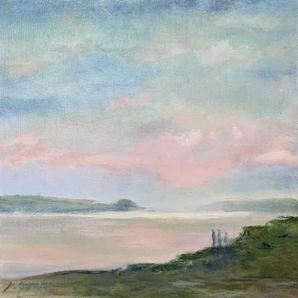 Bord de mer huile sur toile 30x30 150