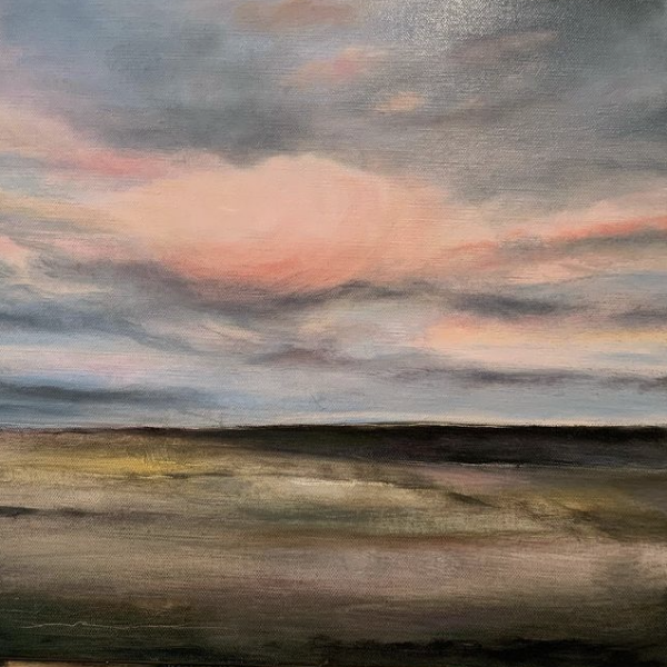 Nuage Rose Huile sur toile 40x40 (sold)