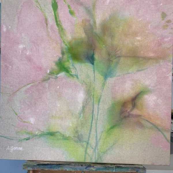 Evanescentes Encres et huile sur tissu lin 70x70 500
