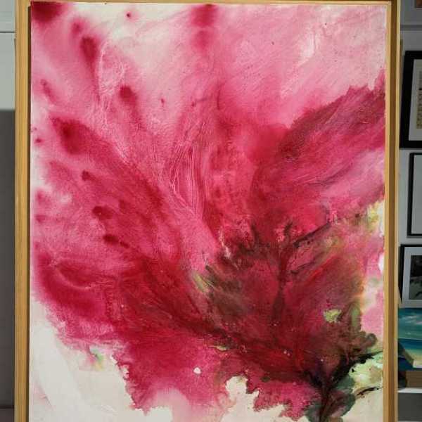 Rougir! Technique mixte sur toile caisse amricaine 90x116 cm 1400