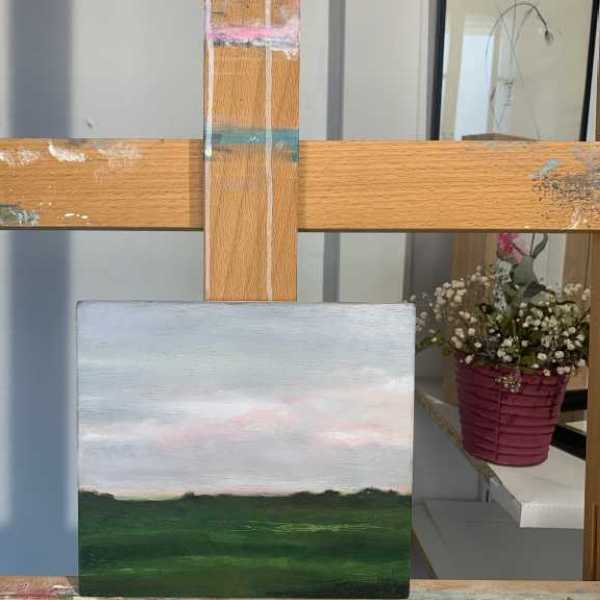 Les Landes 18x16 cm huile sur bois 80