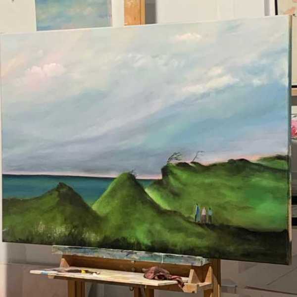 Vent sur la cte Huile sur toile