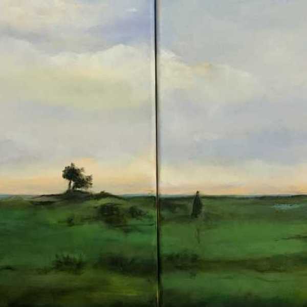 diptyque huile sur toile 40x40 350